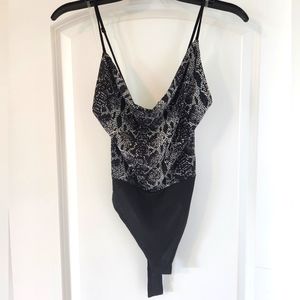 Snakeskin bodycon top